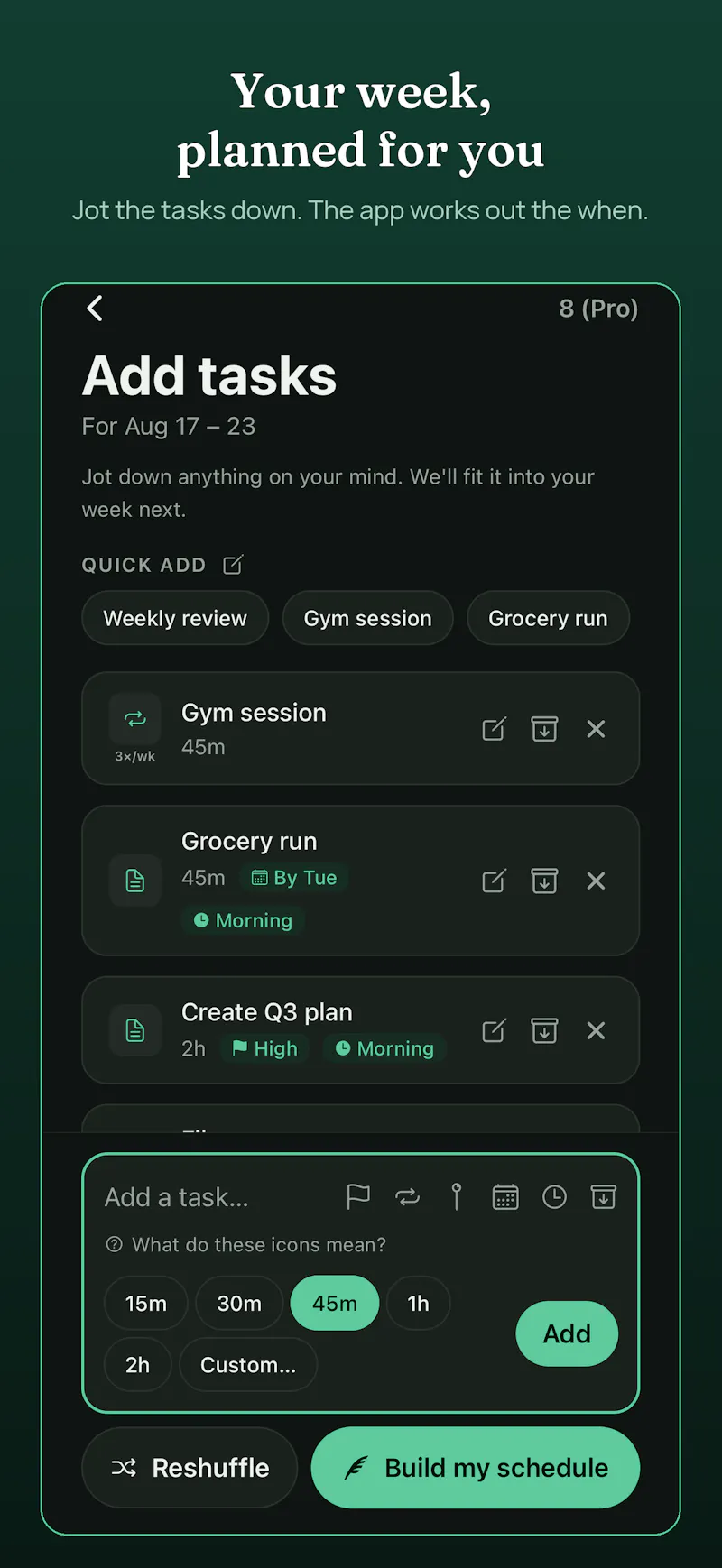WeekSquire screenshot 2