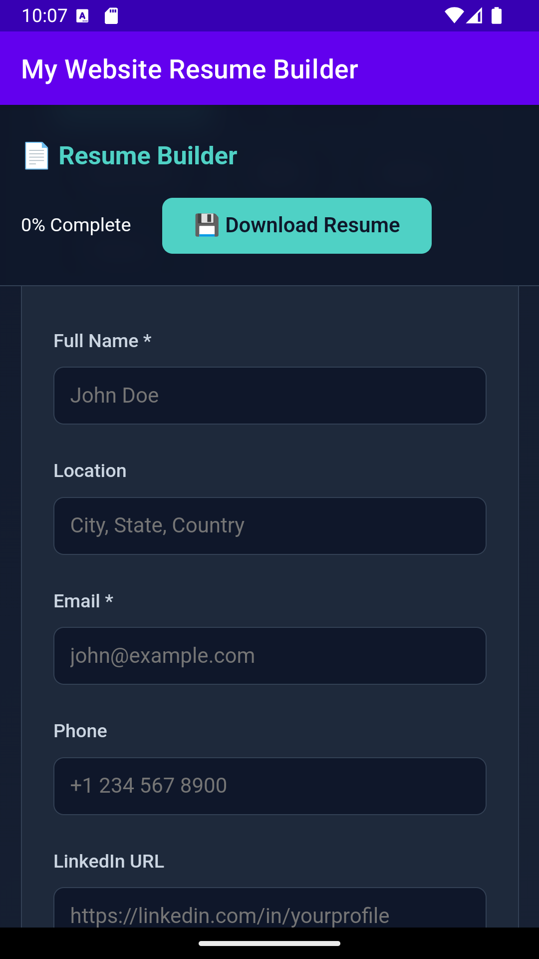 My Website Resume Builder gallery image