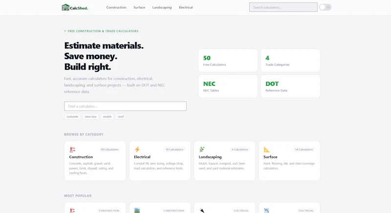 CalcShed screenshot 1