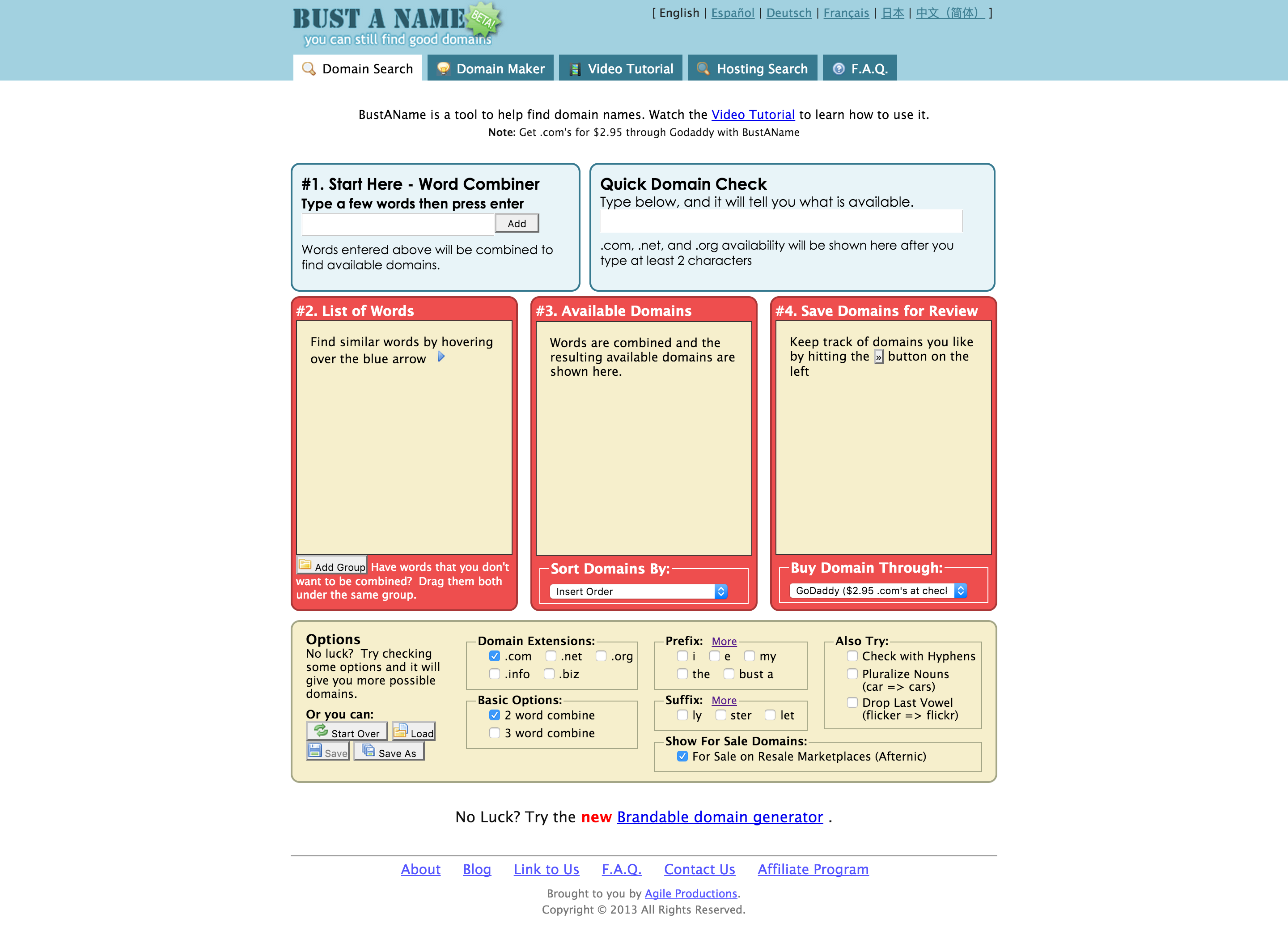 Bust A Name Domain Maker gallery image