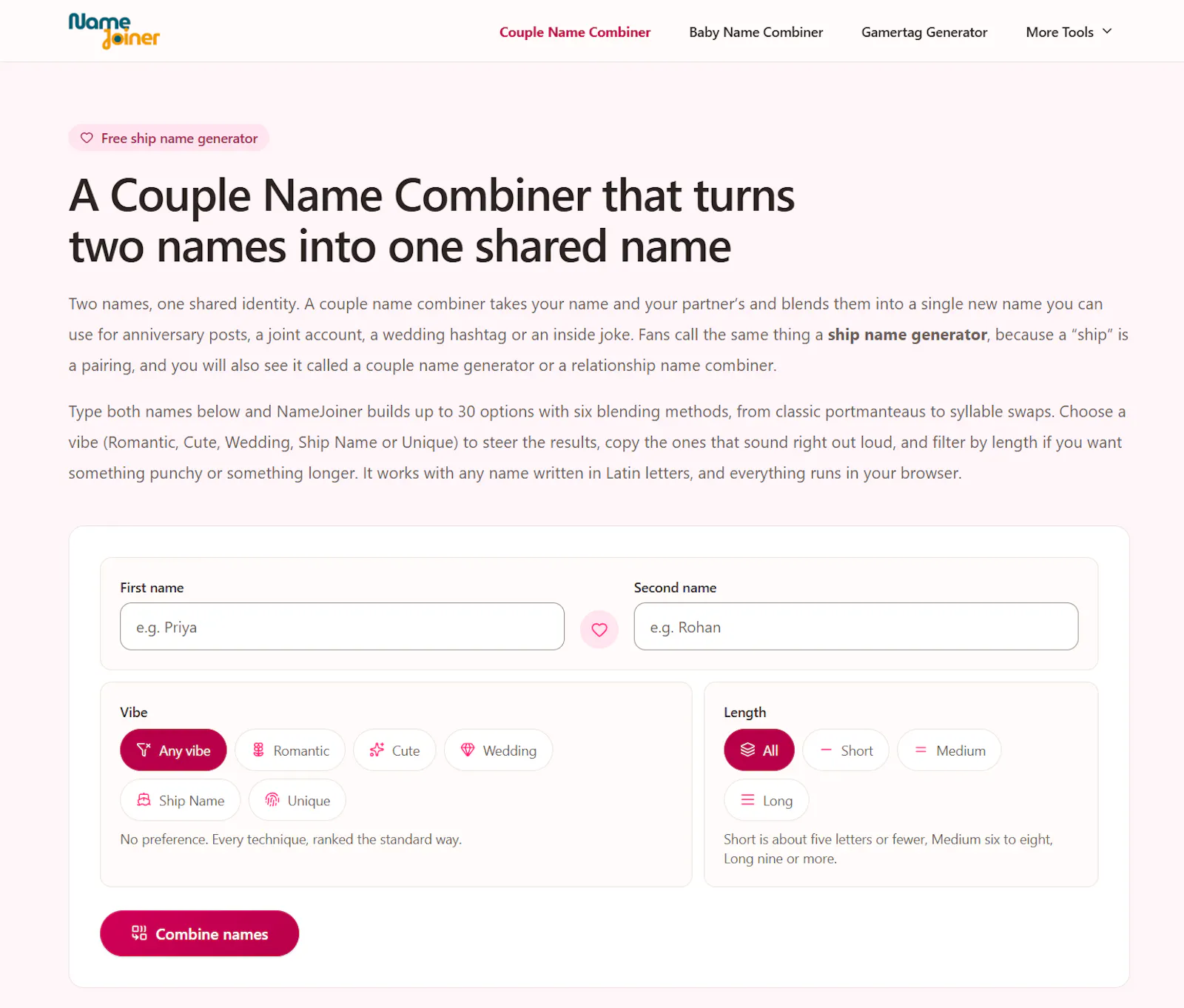 NameJoiner screenshot 2