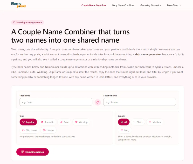 NameJoiner screenshot 2
