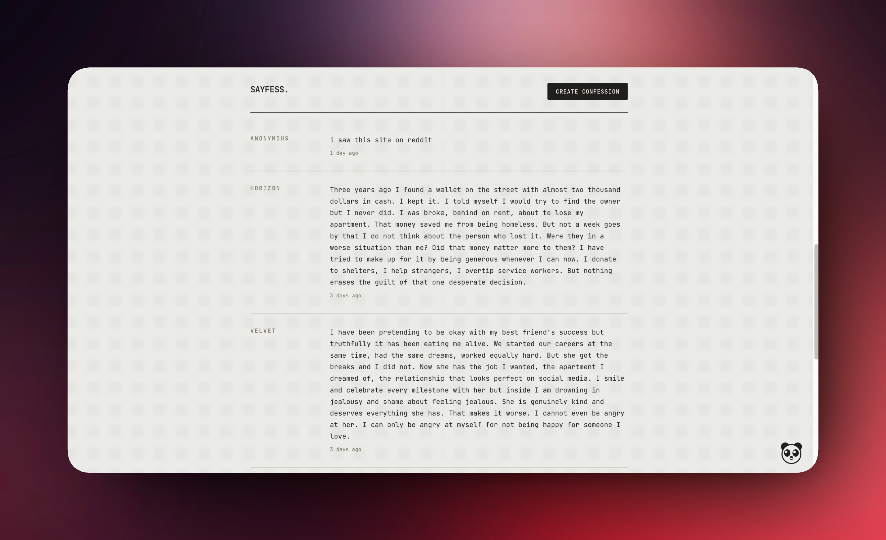 Sayfess - Screenshot 2 showing product features and functionality