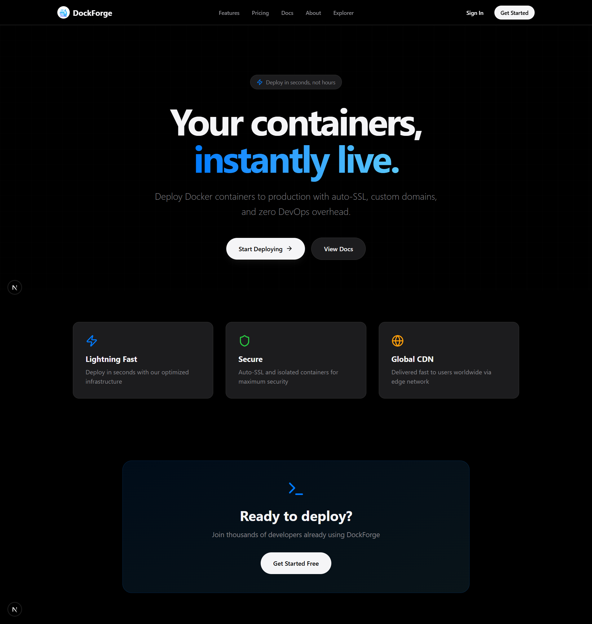 Dock Forge Docker Hosting Control Panel gallery image