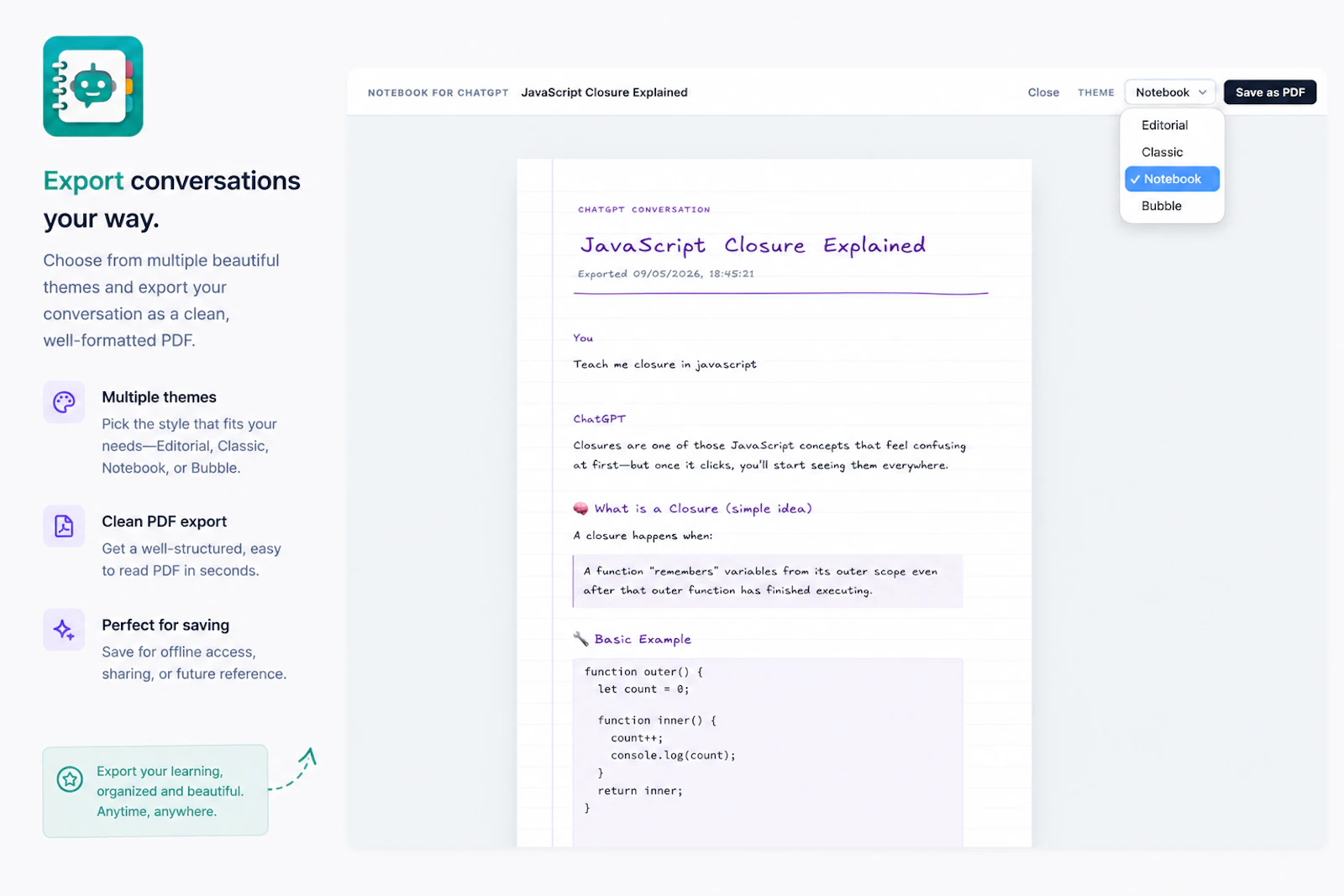 Notbook for ChatGPT screenshot 4