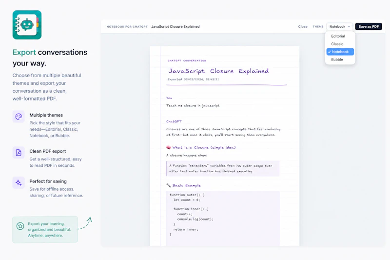 Notbook for ChatGPT screenshot 4