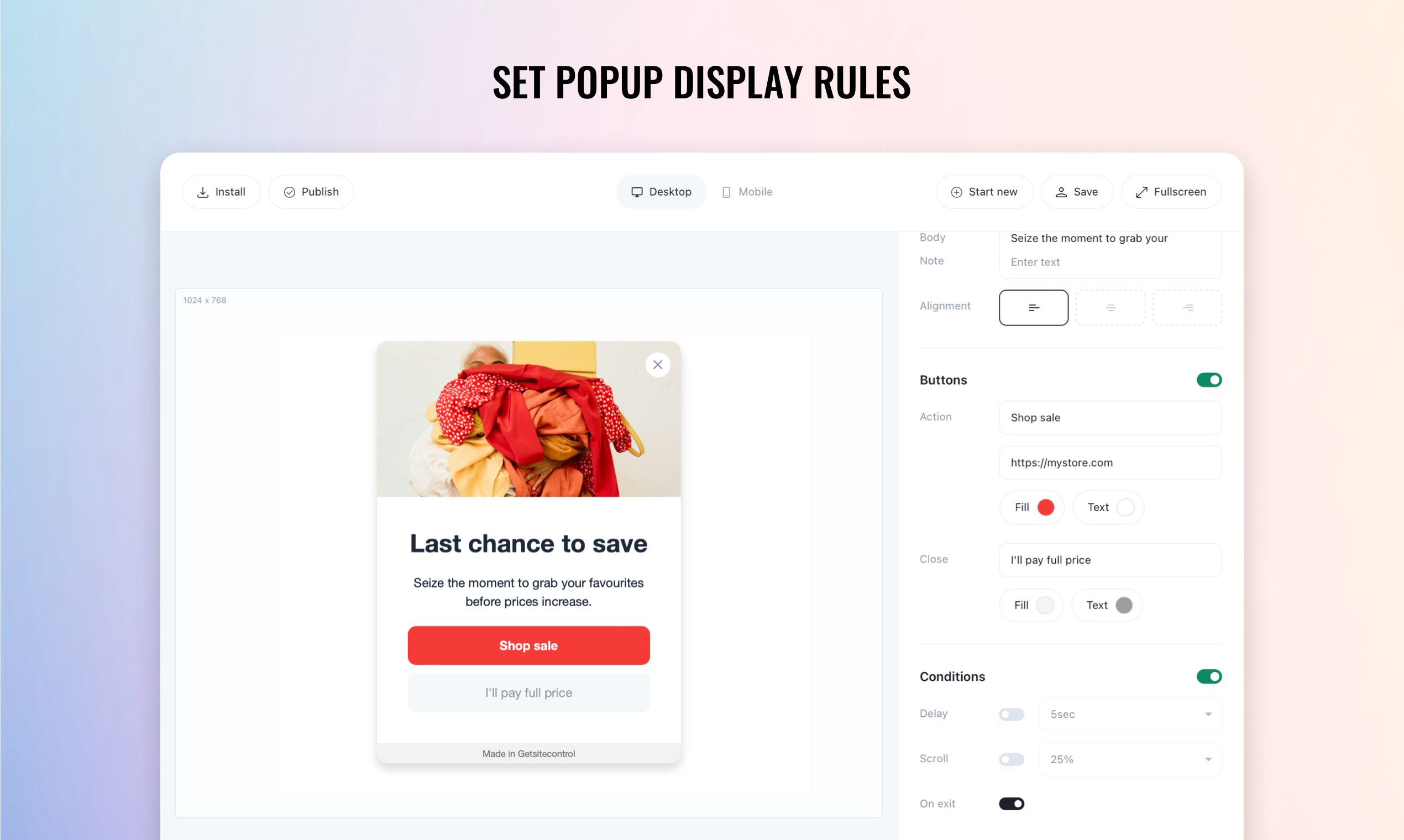 Free Popup Builder - Screenshot 3 showing product features and functionality