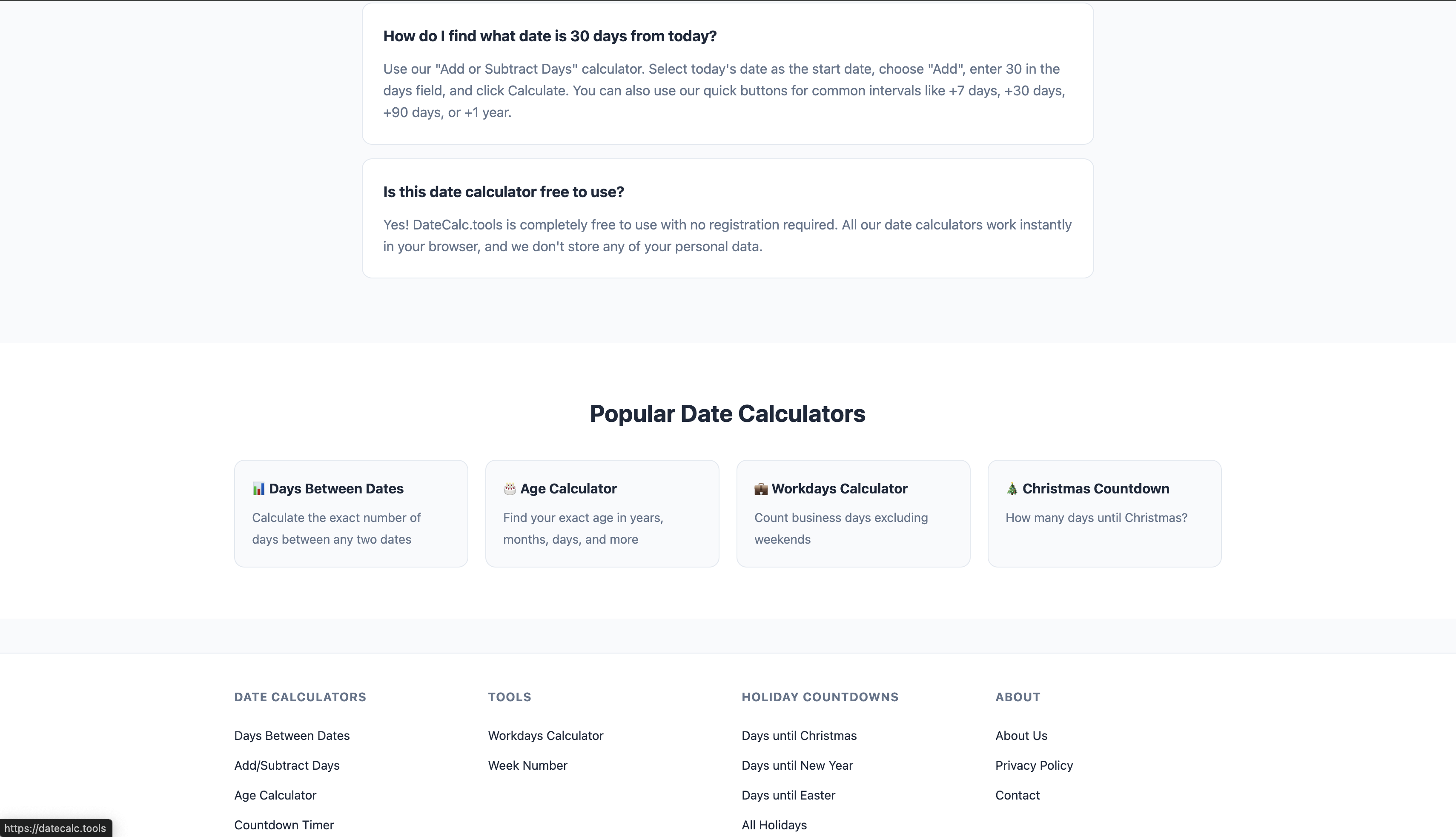 DateCalc.tools - Main product screenshot demonstrating key features and user interface