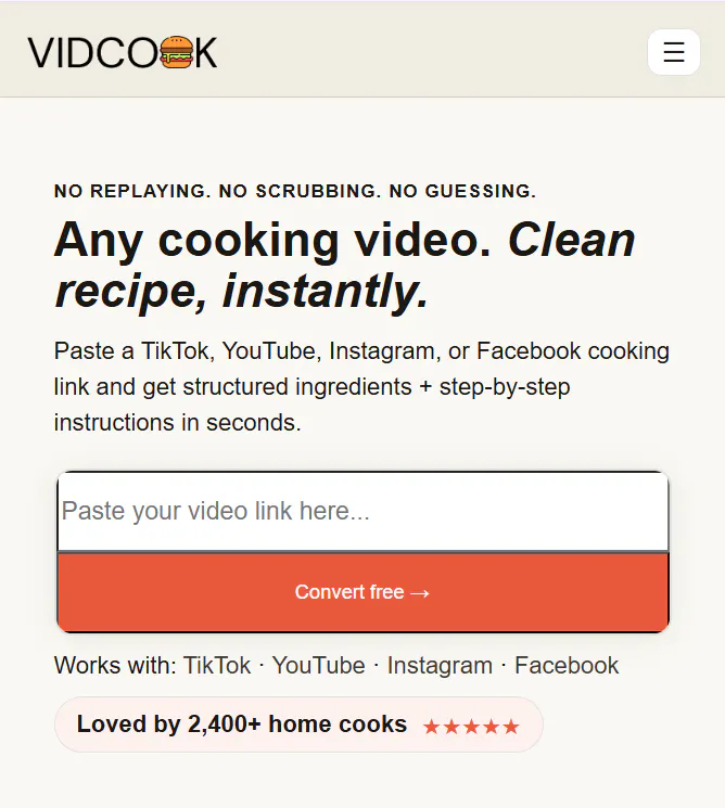 Banner del producto Vidcook