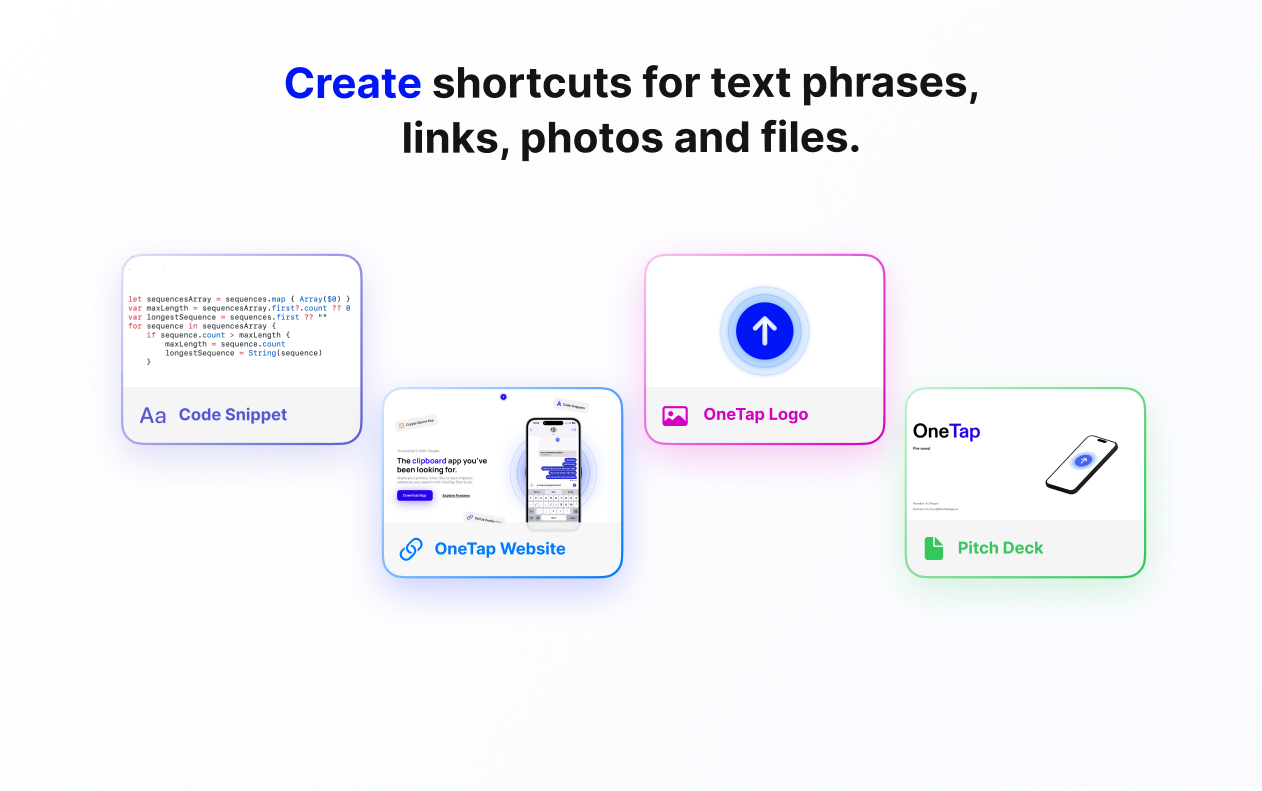 Copia Onetap e incolla degli appunti per Mac - Copia / incolla collegamenti, file, immagini e altro dalla barra dei menu media 5