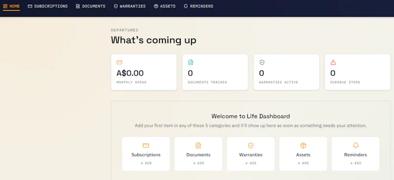 Life Dashboard screenshot 5