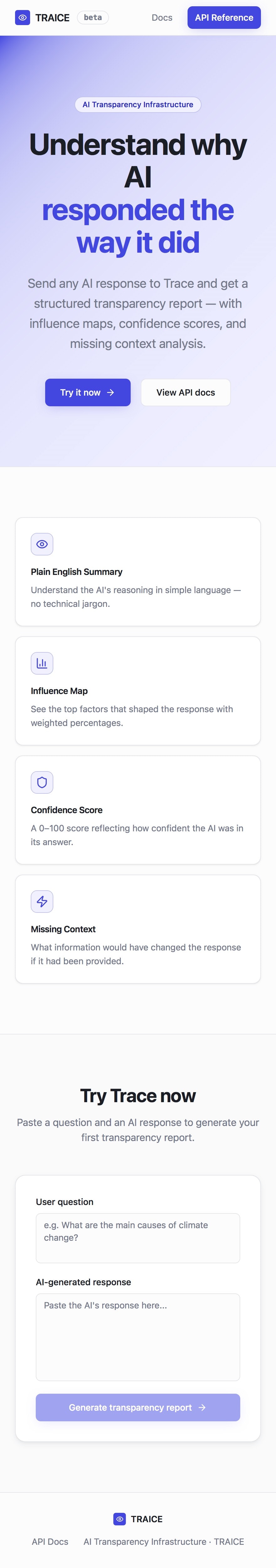 TRAICE - Screenshot 2 showing product features and functionality