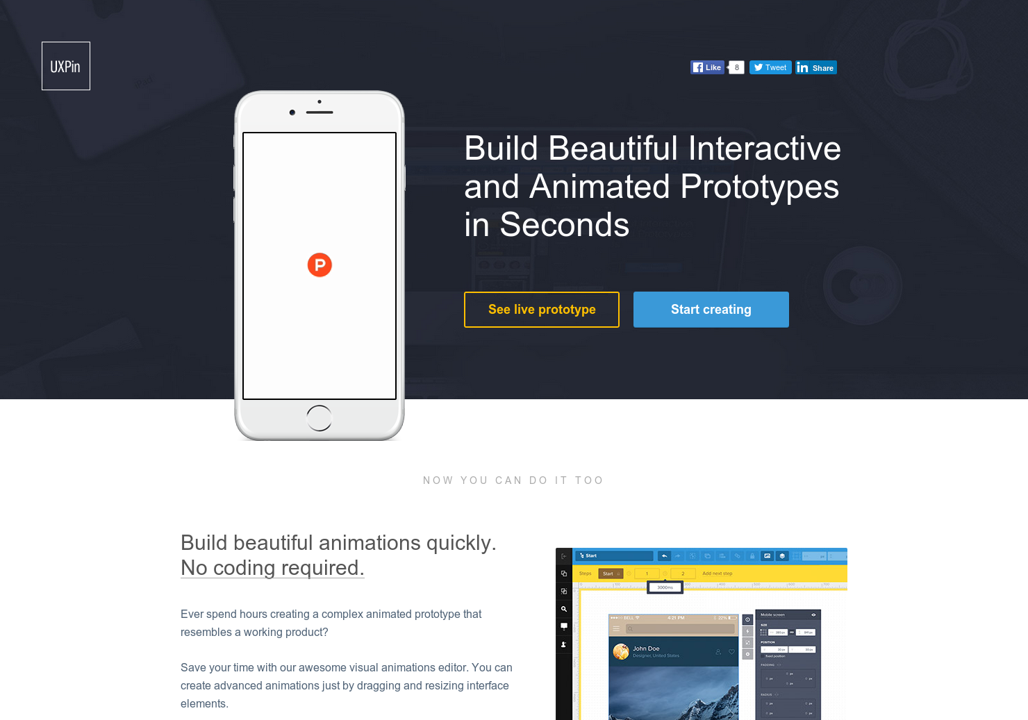 UXPin + Custom Animations Editor