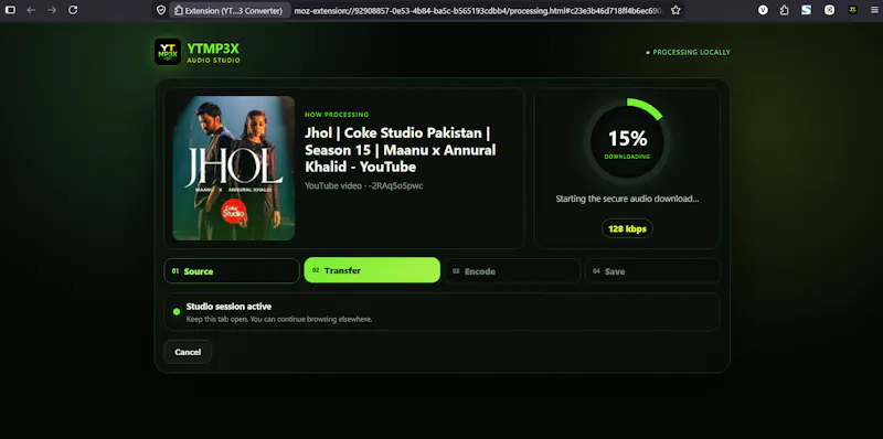 YTMP3X for Firefox screenshot 2