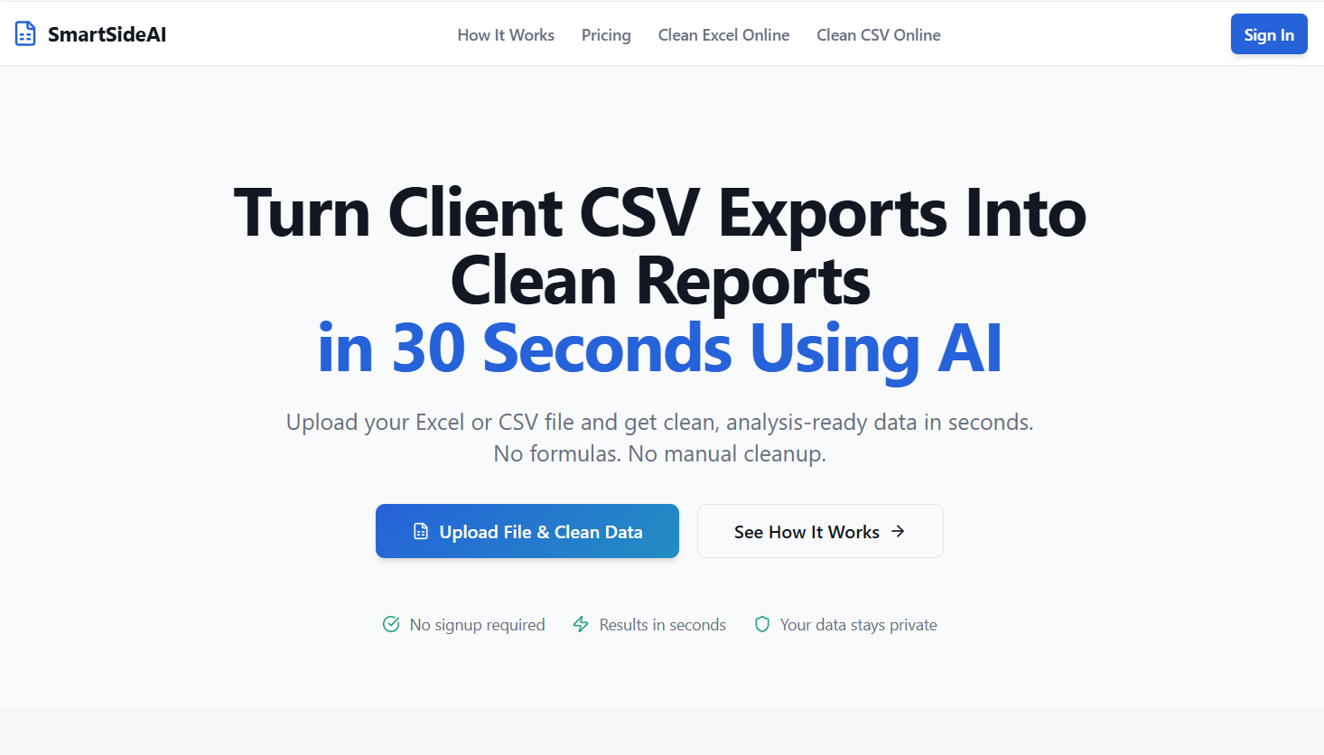 Turn CSV & Excel Exports In Clean Report - Product Hunt launch logo and brand identity