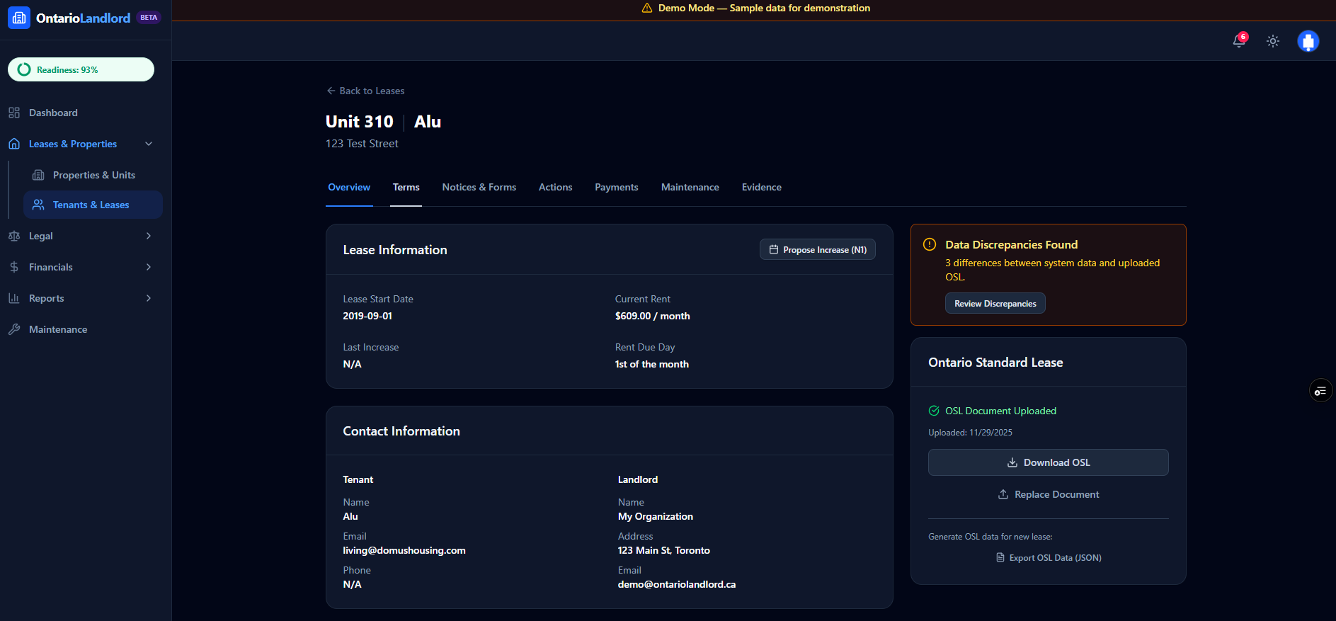 OntarioLandlord - Screenshot 3 showing product features and functionality