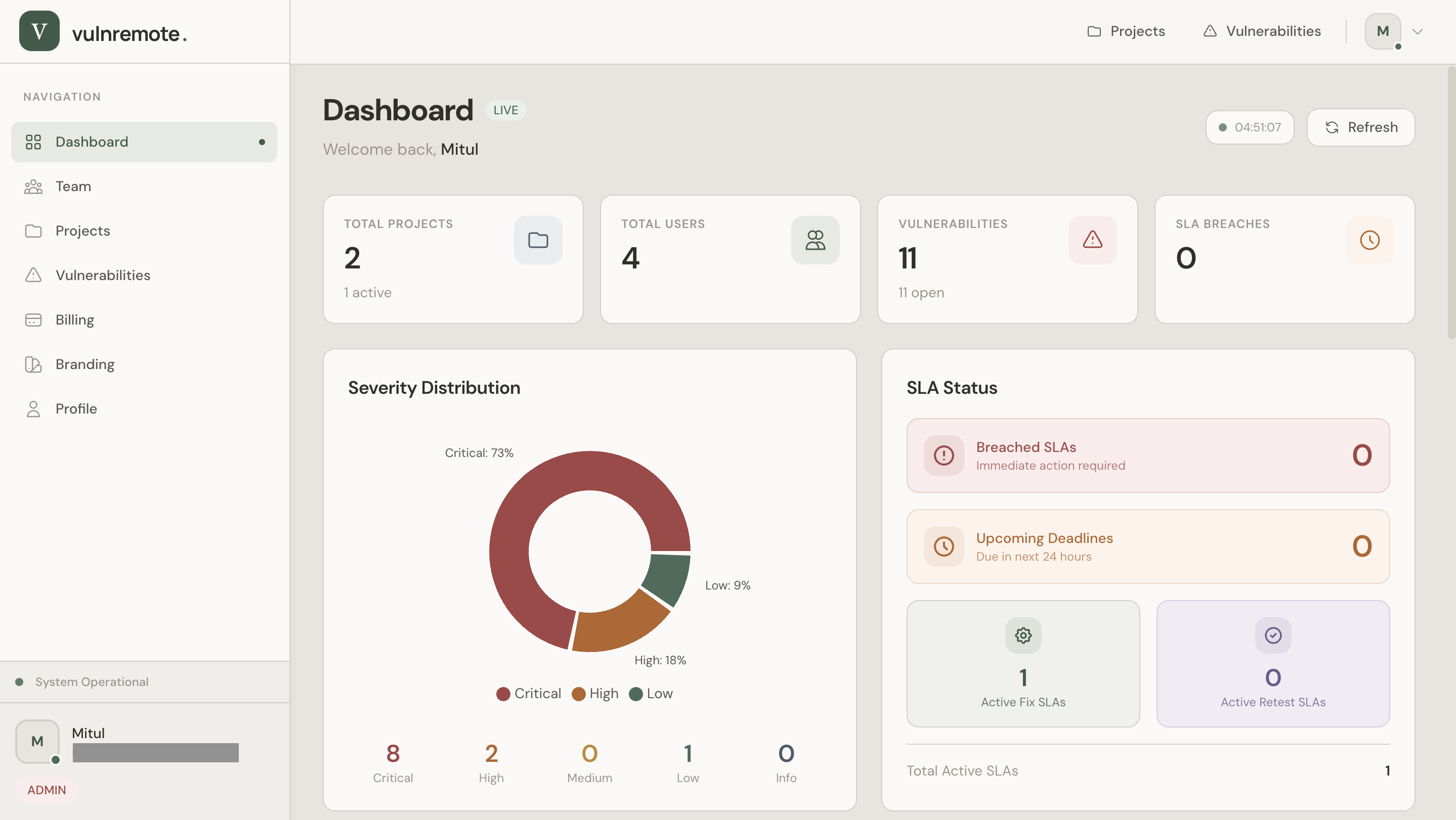 Vulnremote - Main product screenshot demonstrating key features and user interface
