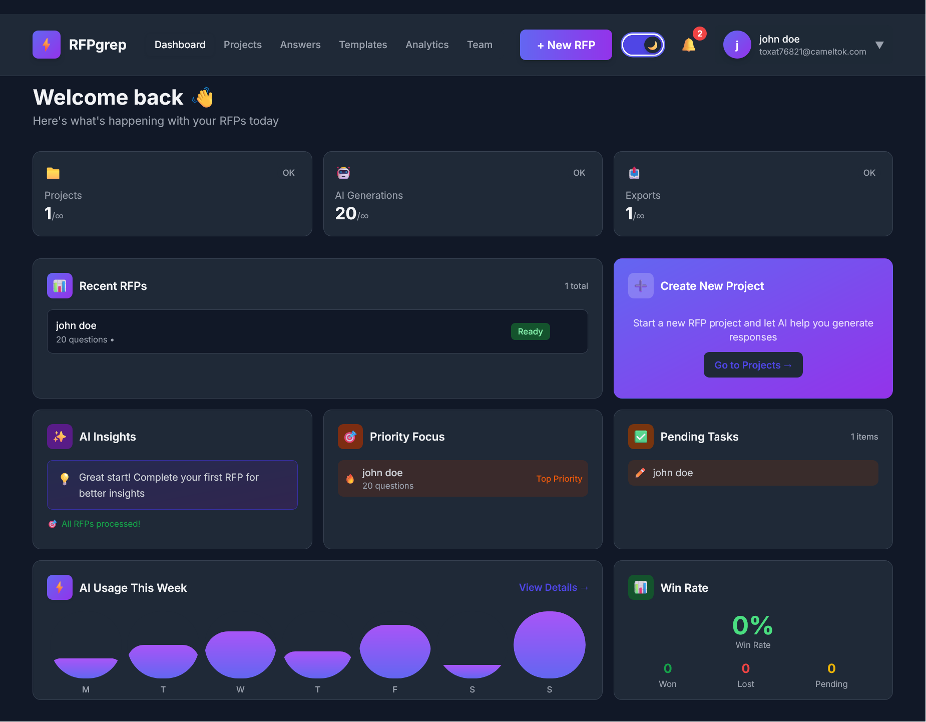 RFPgrep - Screenshot 5 showing product features and functionality
