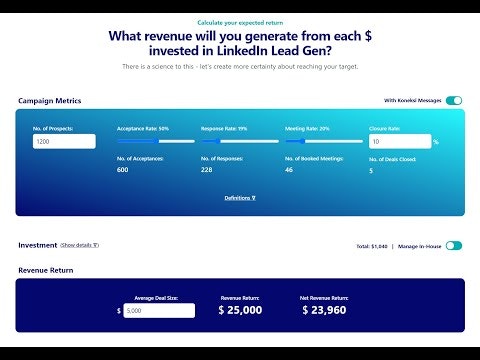 Free LinkedIn Outreach ROI Calculator gallery image