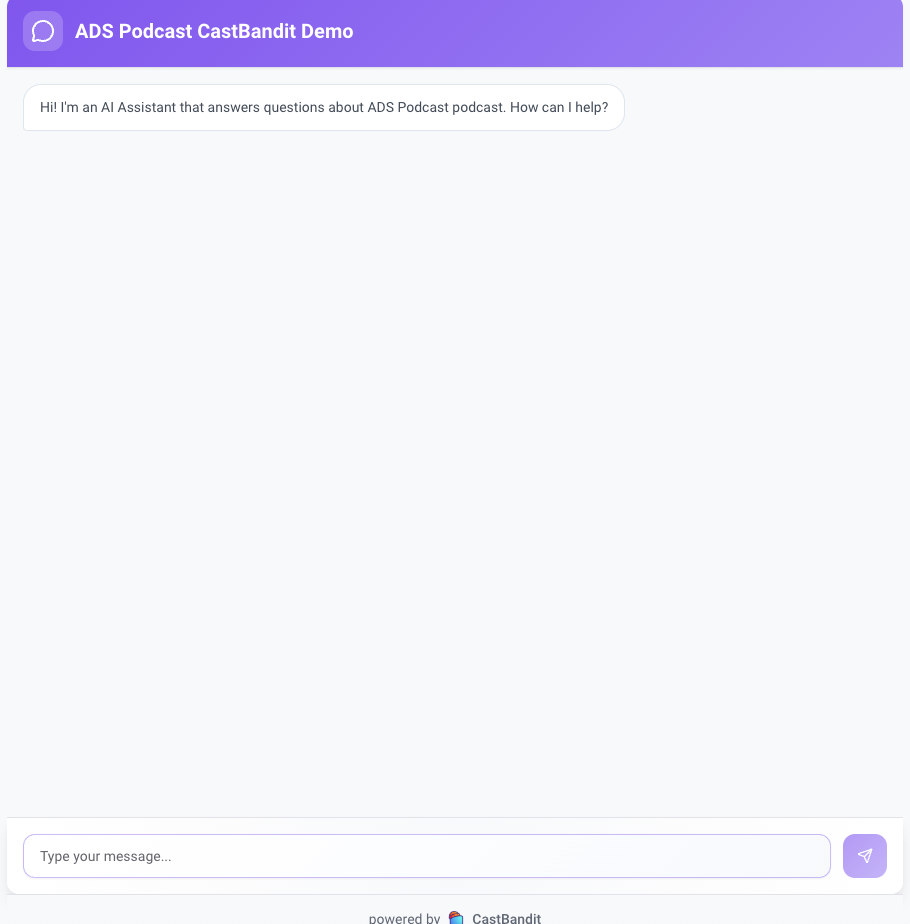 Media Castbandit - Biến podcast của bạn thành một chatbot AI được đào tạo trên nội dung của nó 5