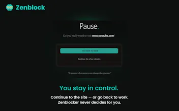 ZenBlock - Mindful website blocker gallery image
