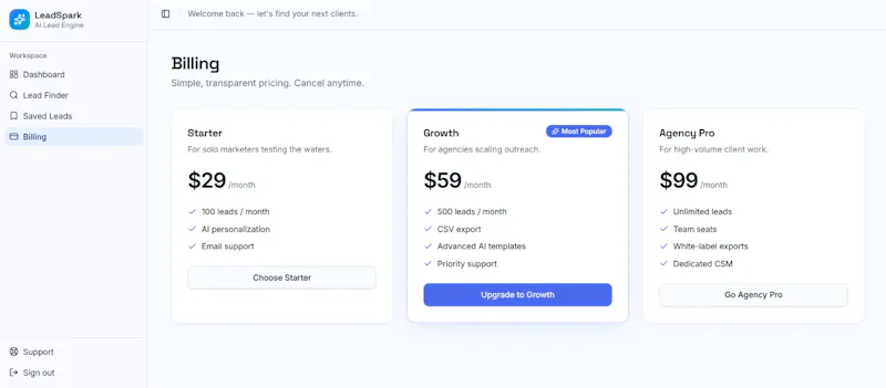 LeadSpark AI screenshot 2