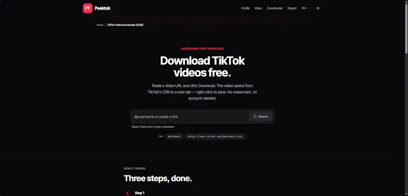 Peektok screenshot 2