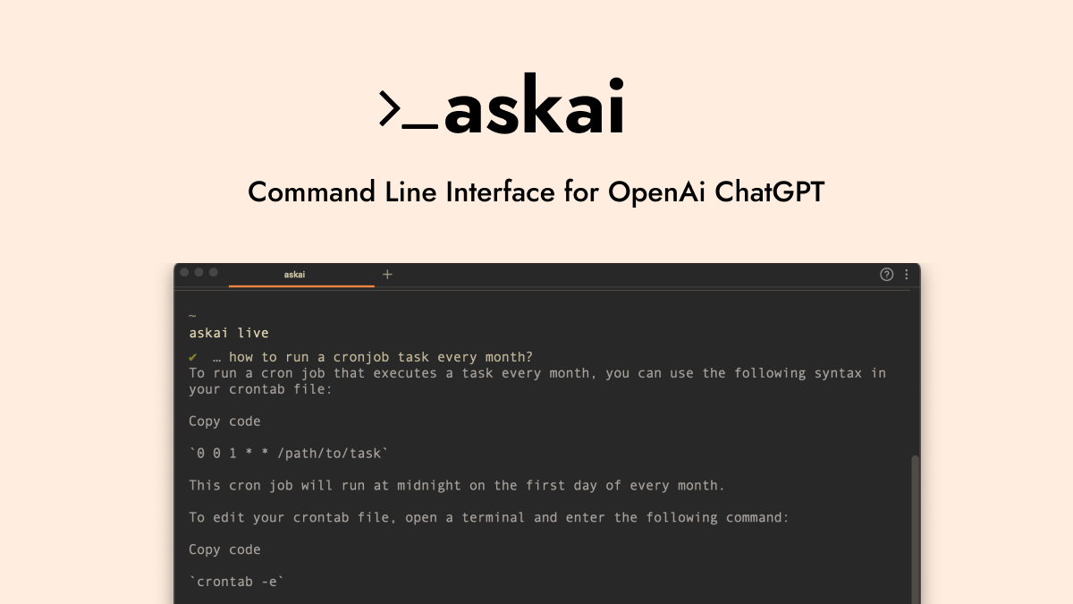 어시스트 - OpenAi ChatGpt의 명령 줄 인터페이스 미디어 1