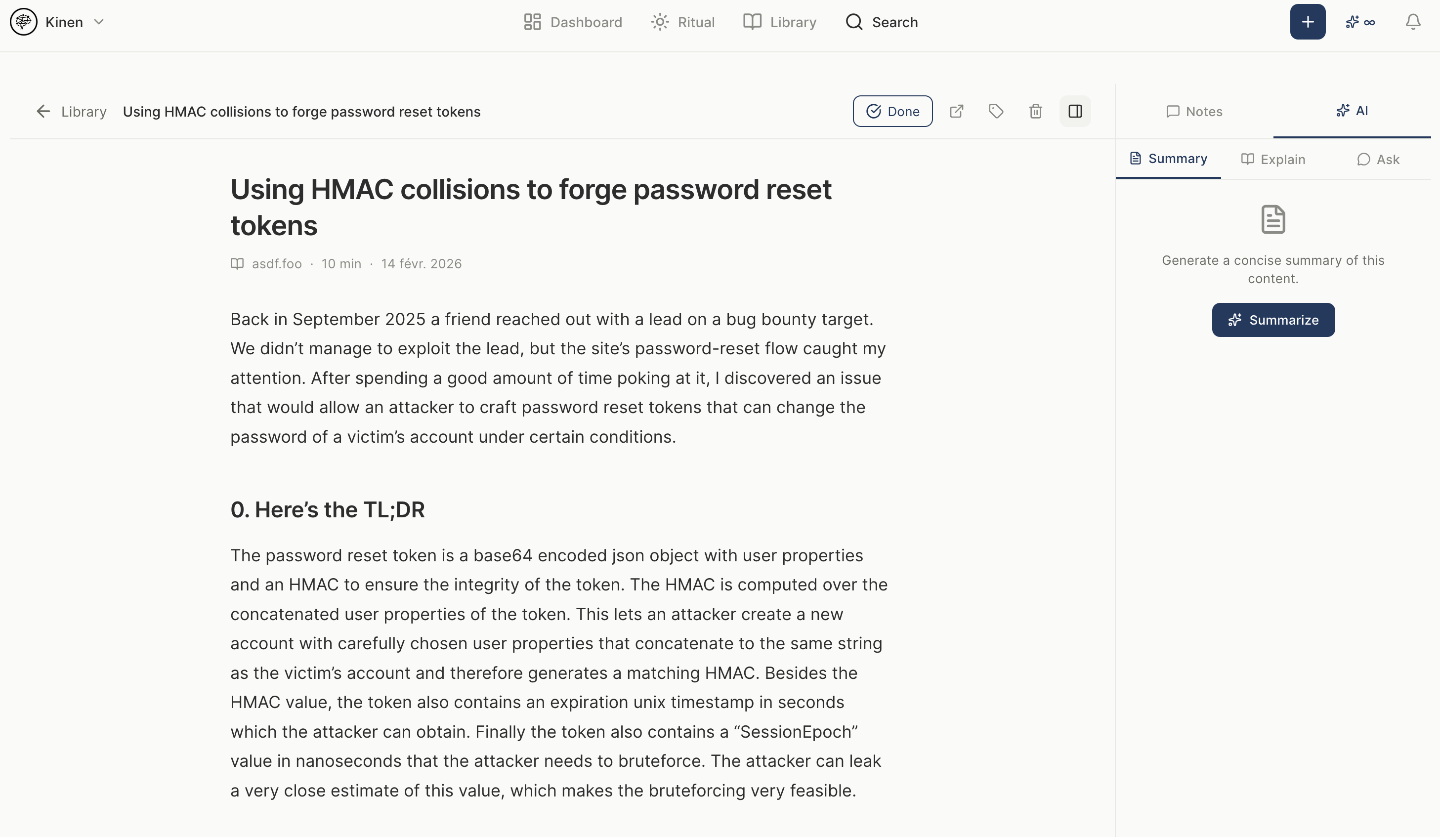 Kinen - Main product screenshot demonstrating key features and user interface