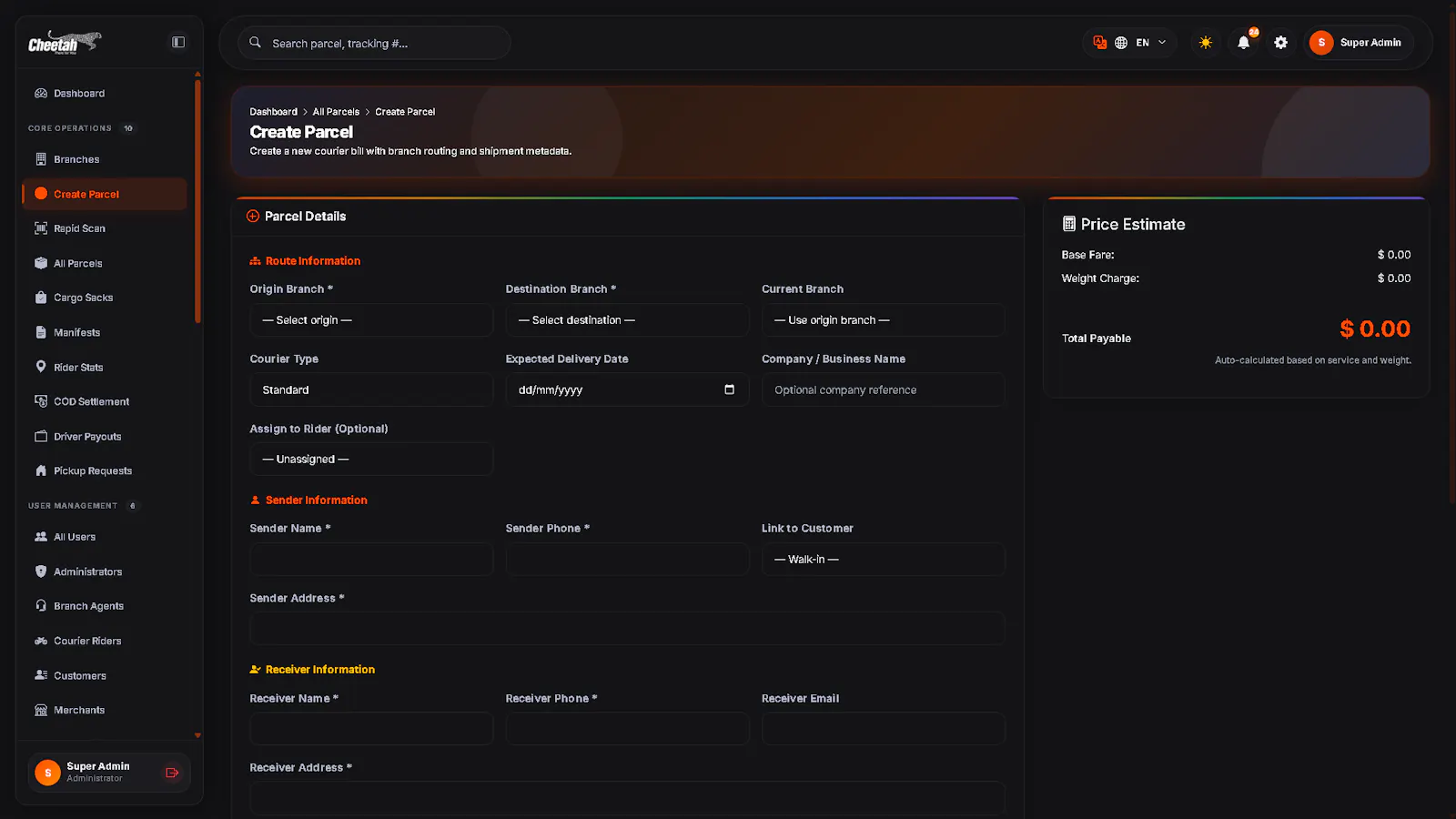 Cheetah Courier Management System & WMS screenshot 5