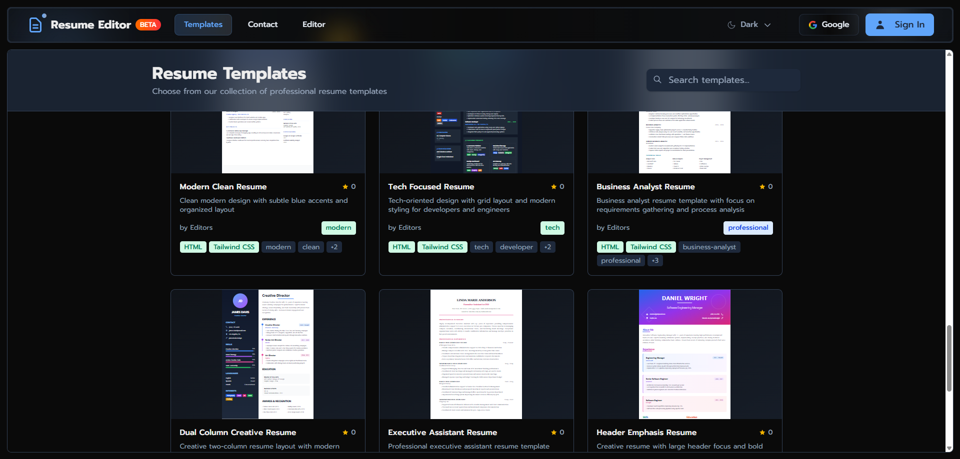 HTML Resume Template Editor & PDF Export - WYSIWYG RESUME EDITOR พร้อมการส่งออก PDF และเทมเพลตฟรี media 3