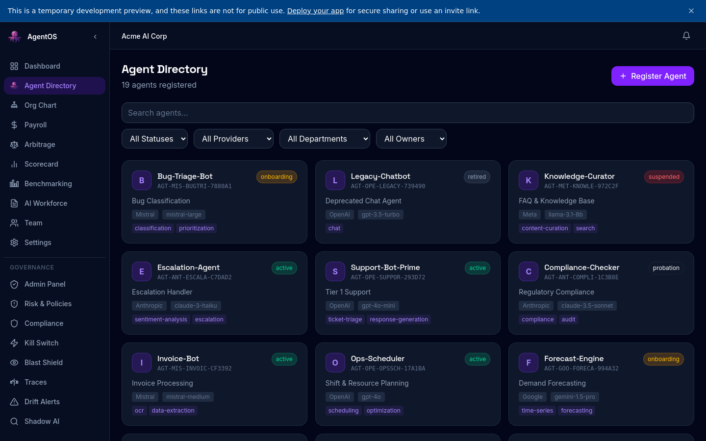 AgentOS gallery image