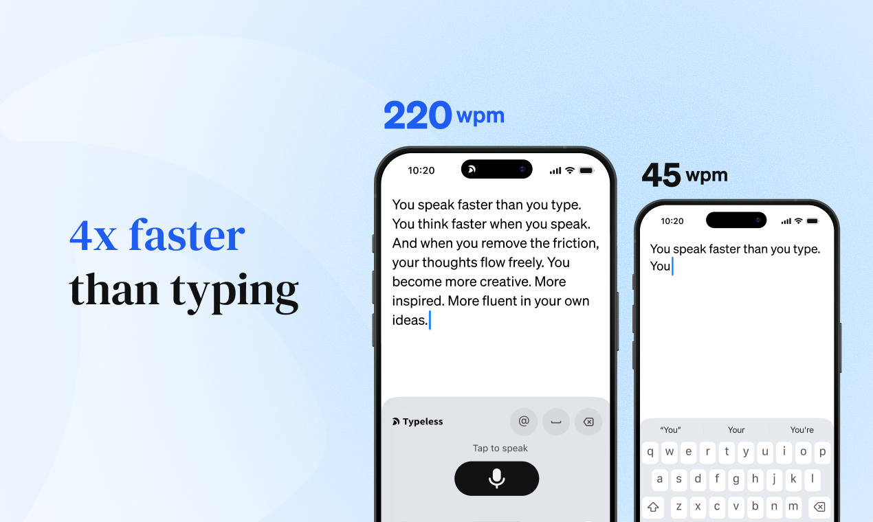 Typeless for iOS - Screenshot 2 showing product features and functionality
