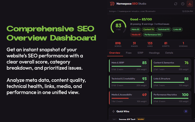 Namespace SEO Studio gallery image