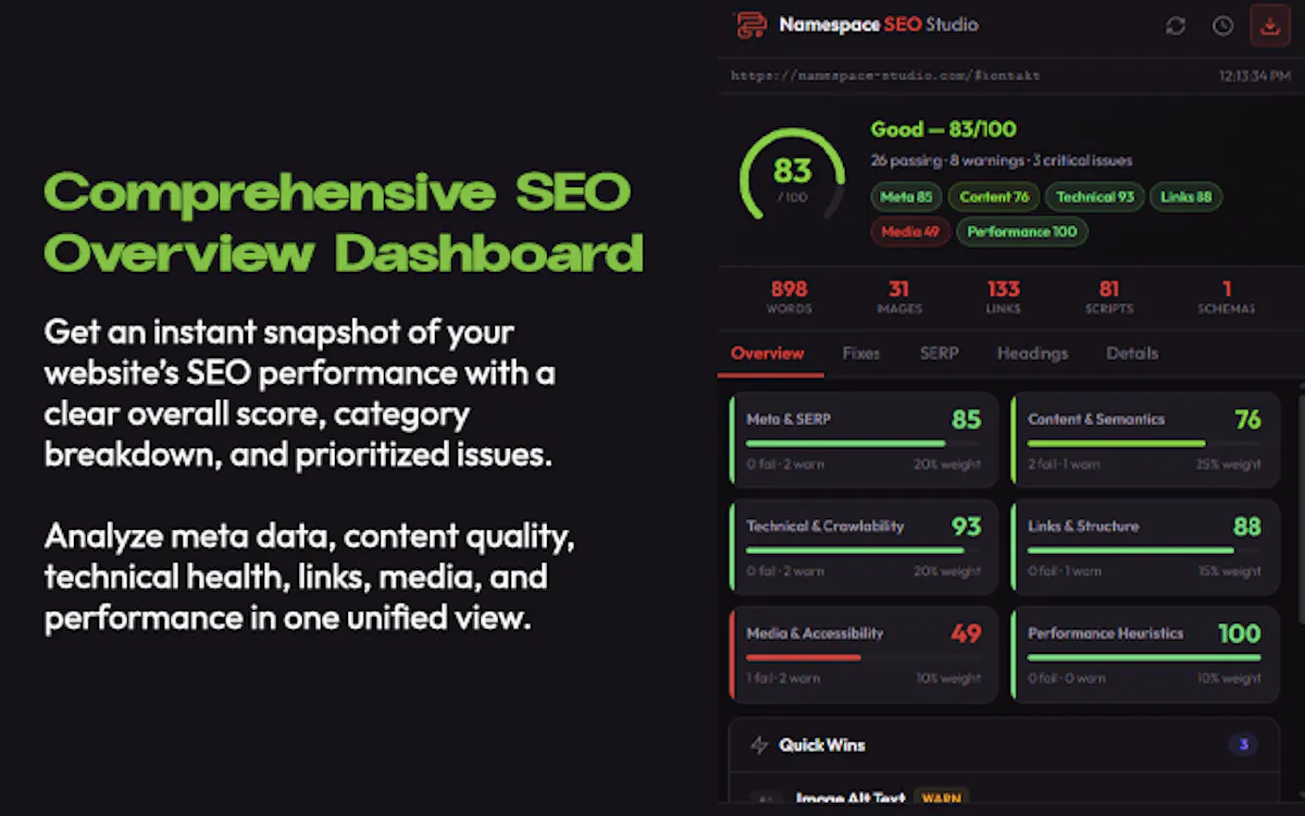 Namespace SEO Studio