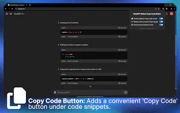 ChatGPT Copy Code Button & Statistics gallery image