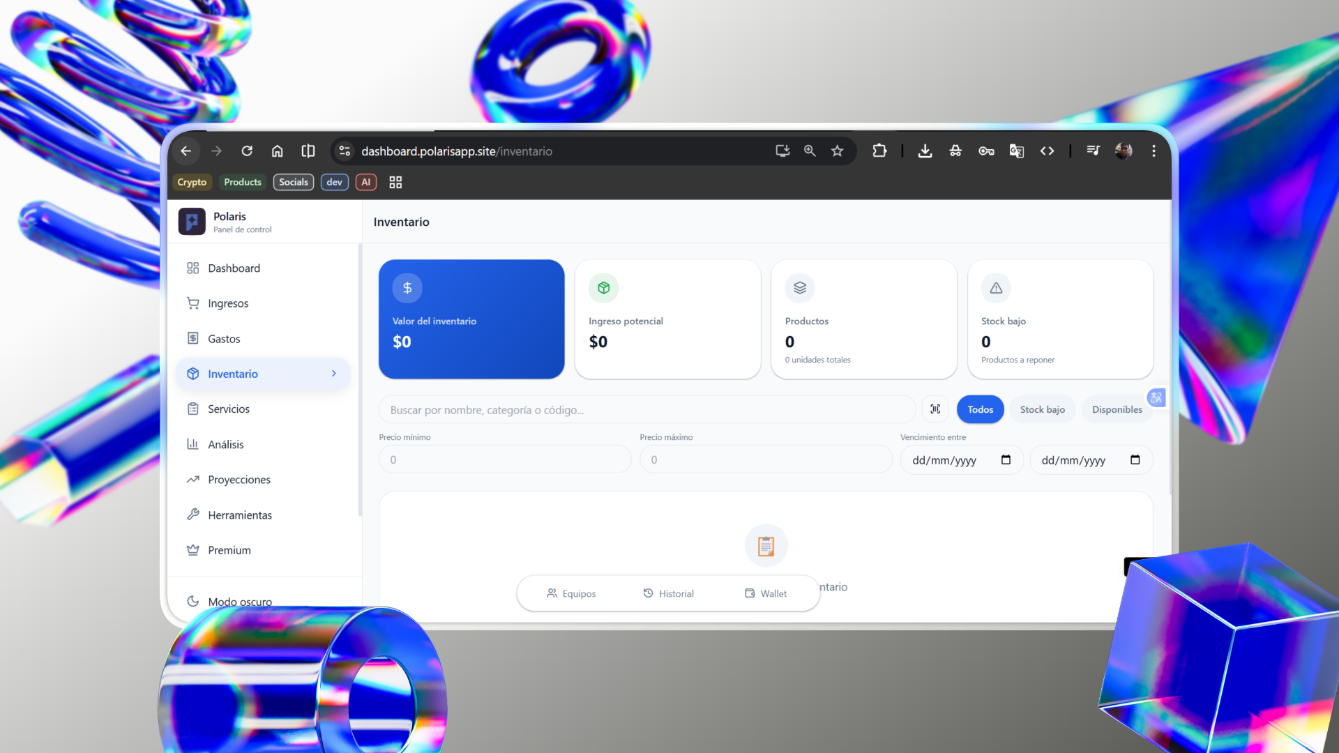 Polaris - Screenshot 2 showing product features and functionality
