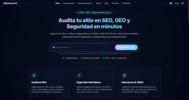 SiteCheck AI screenshot 1