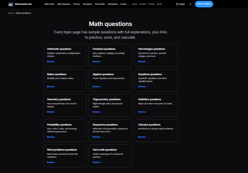 Math Questions Hub gallery image