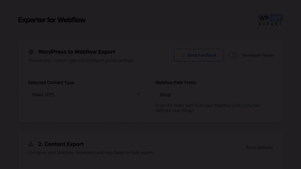 WordPress to Webflow CSV Exporter media 1