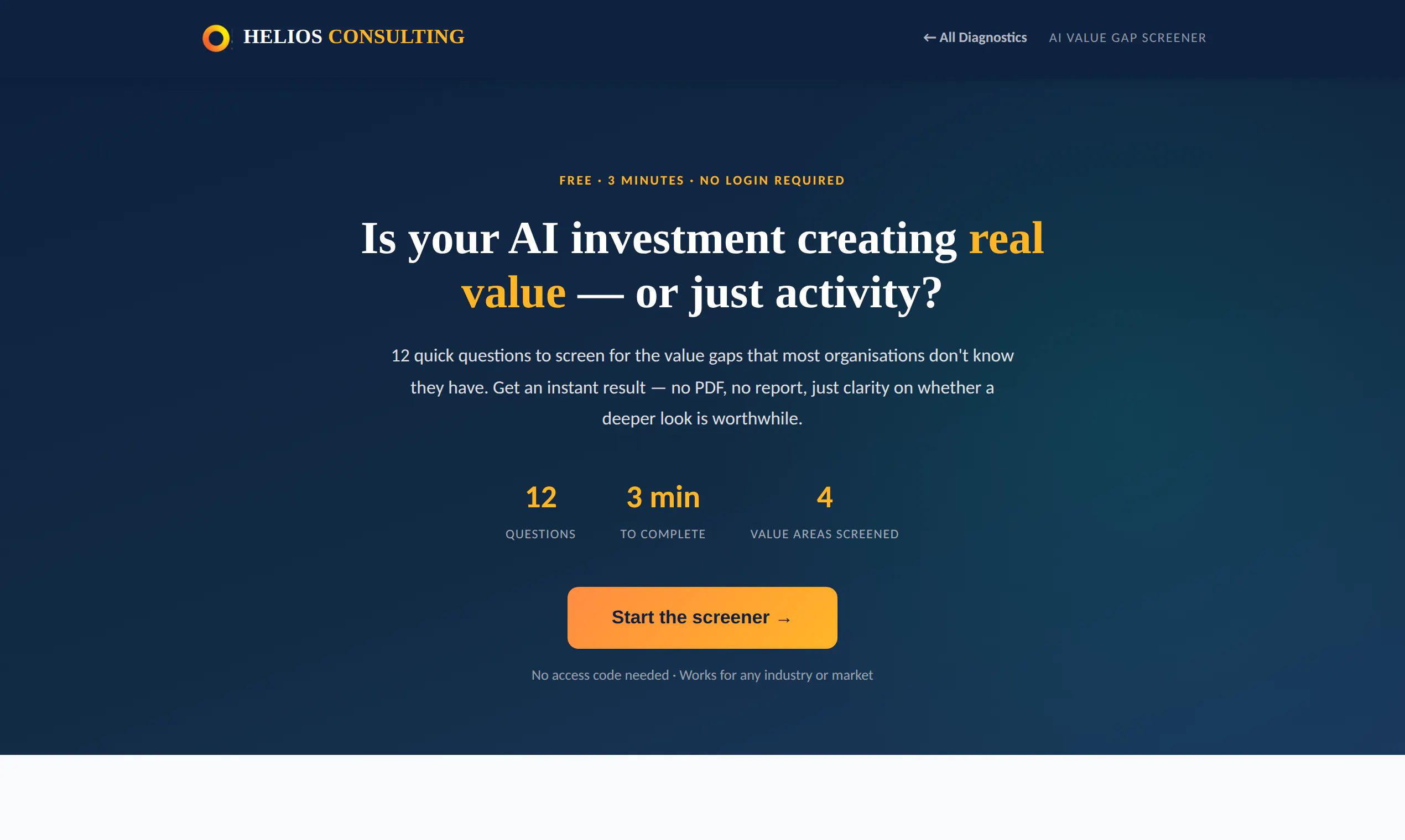 Helios AI Business Value Diagnostic gallery image