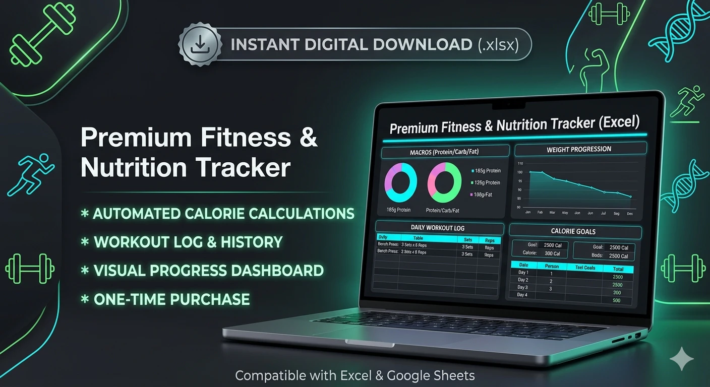 PremiumFitness&Nutrition Tracker(Excel)