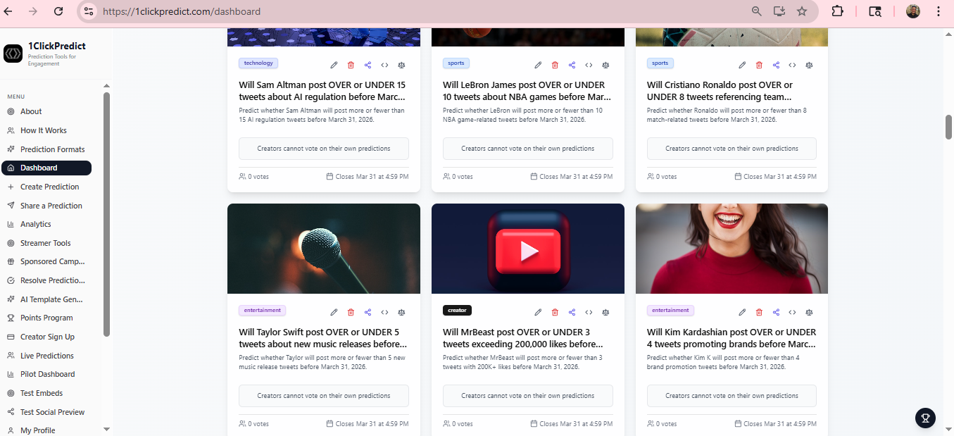 1ClickPredict - Screenshot 4 showing product features and functionality