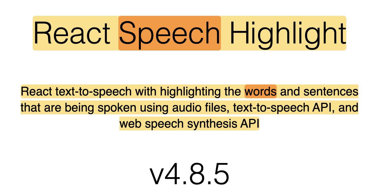 React / Vanilla Speech Highlight