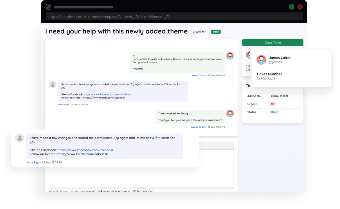 Mídia 2 de Zolodesk - O suporte de suporte amigável para aumentar os relacionamentos com os clientes