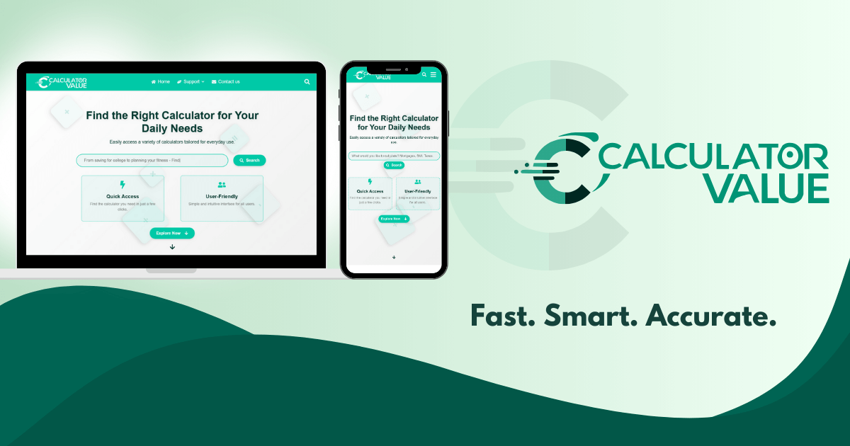 Calculator Value - Main screenshot showing features and interface