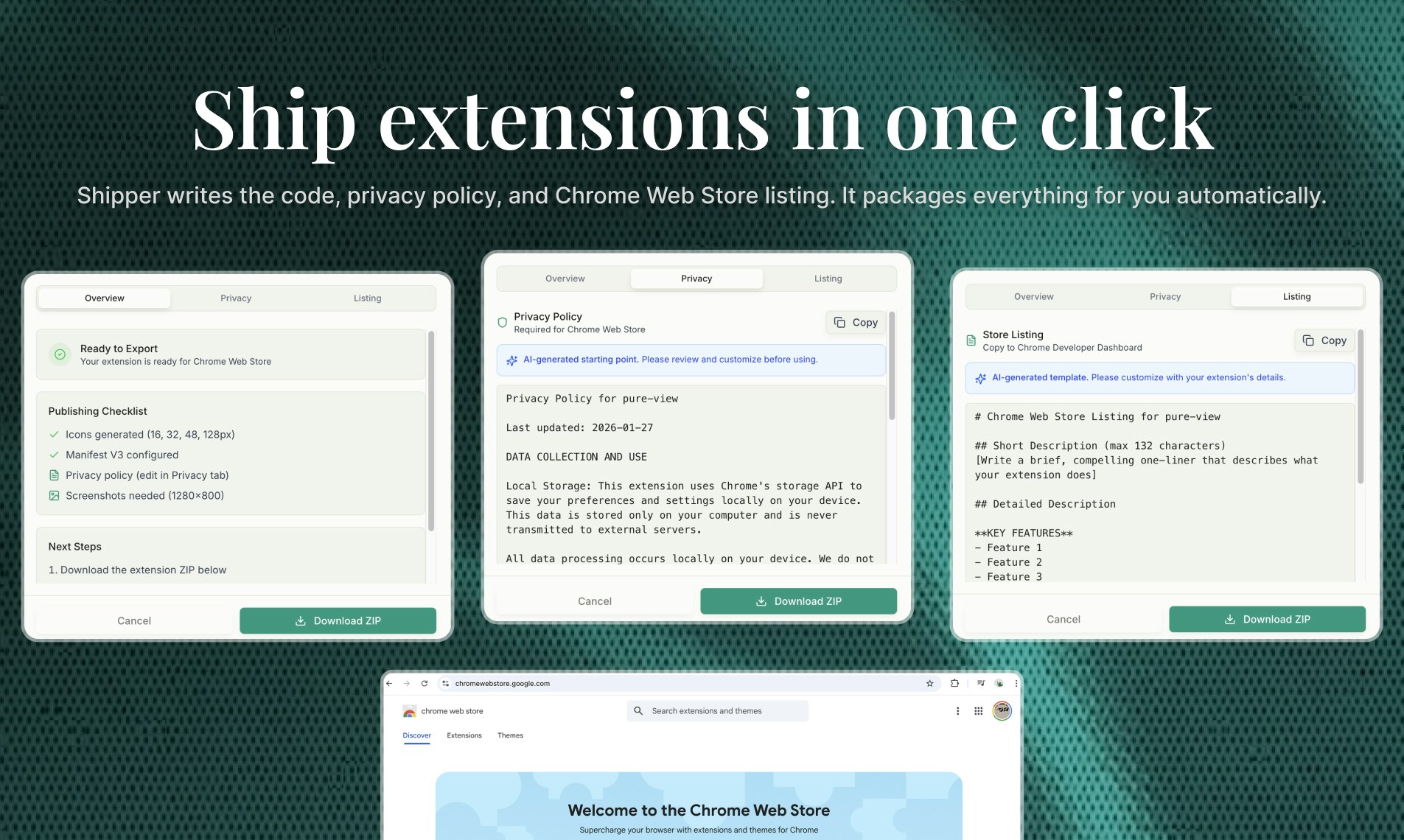 AI Chrome Extension Builder gallery image