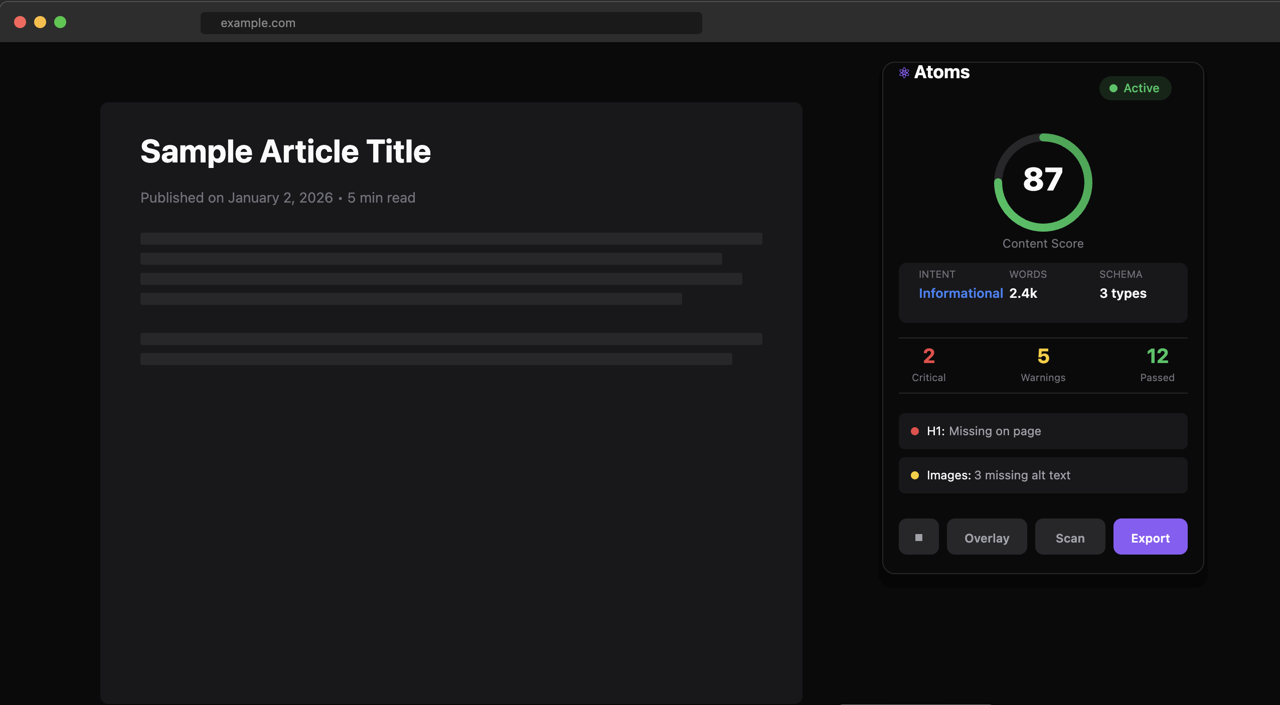 Atoms - Screenshot 3 showing product features and functionality