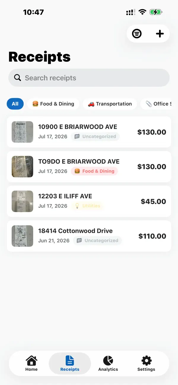 Receipt Keeper screenshot