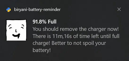 Biryani Battery Reminder gallery image